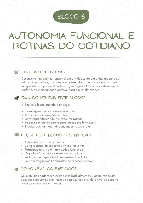 Capa do Bloco 6 — Autonomia Funcional e Rotinas do Cotidiano